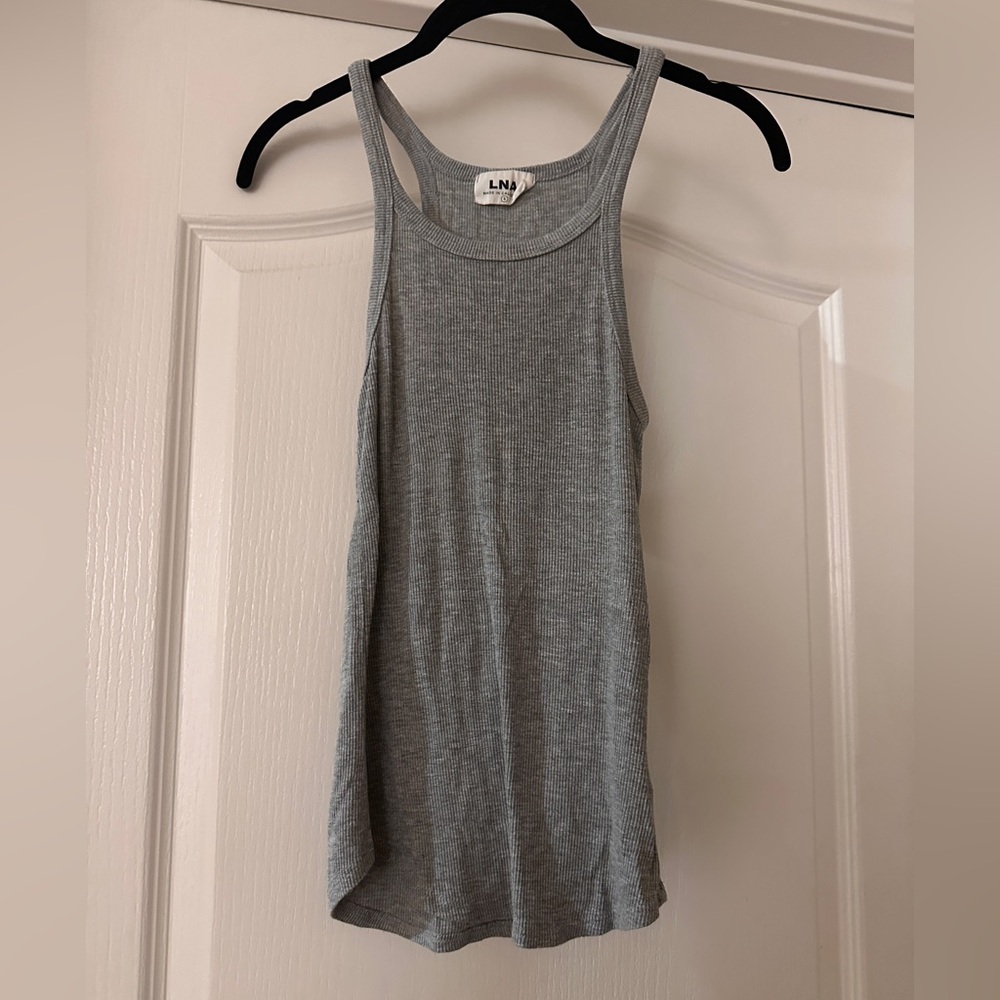 LNA grey ribbed knit tank size small